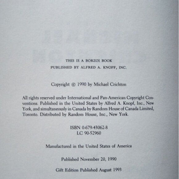 JURASSIC PARK by Michael Crichton Knoff Publisher Signed Gift Edition 1993 Book - Picture 6 of 13